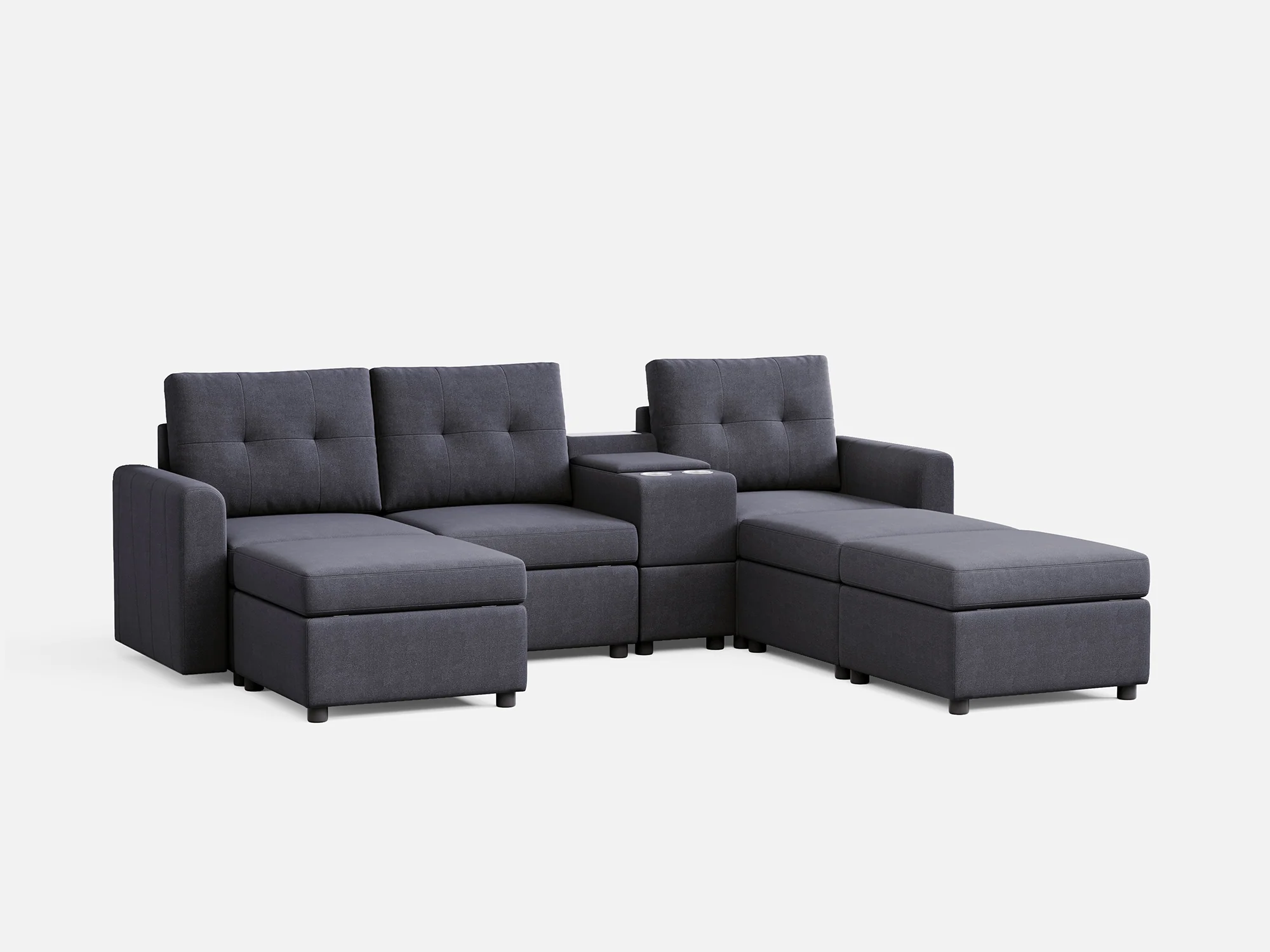 RUBIK III 3 Seats with 3 Ottomans & Console - Image 8